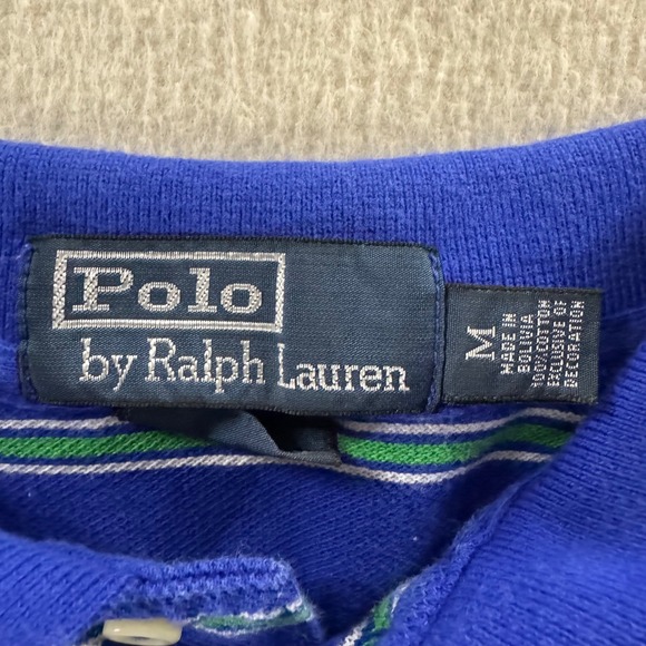 Polo Ralph Lauren Mens Striped Polo Shirt Classic Fit‎ Blue Green Casual Career - Picture 6 of 9